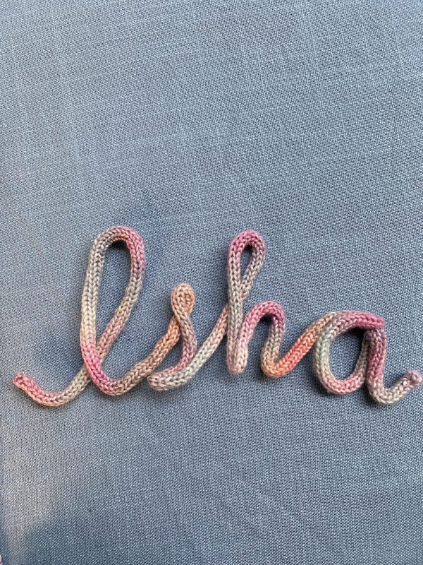 Custom Knitted Wire Name(price per letter)